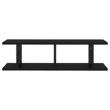 Wall Shelves 2 pcs Black 75x18x20 cm Engineered Wood
