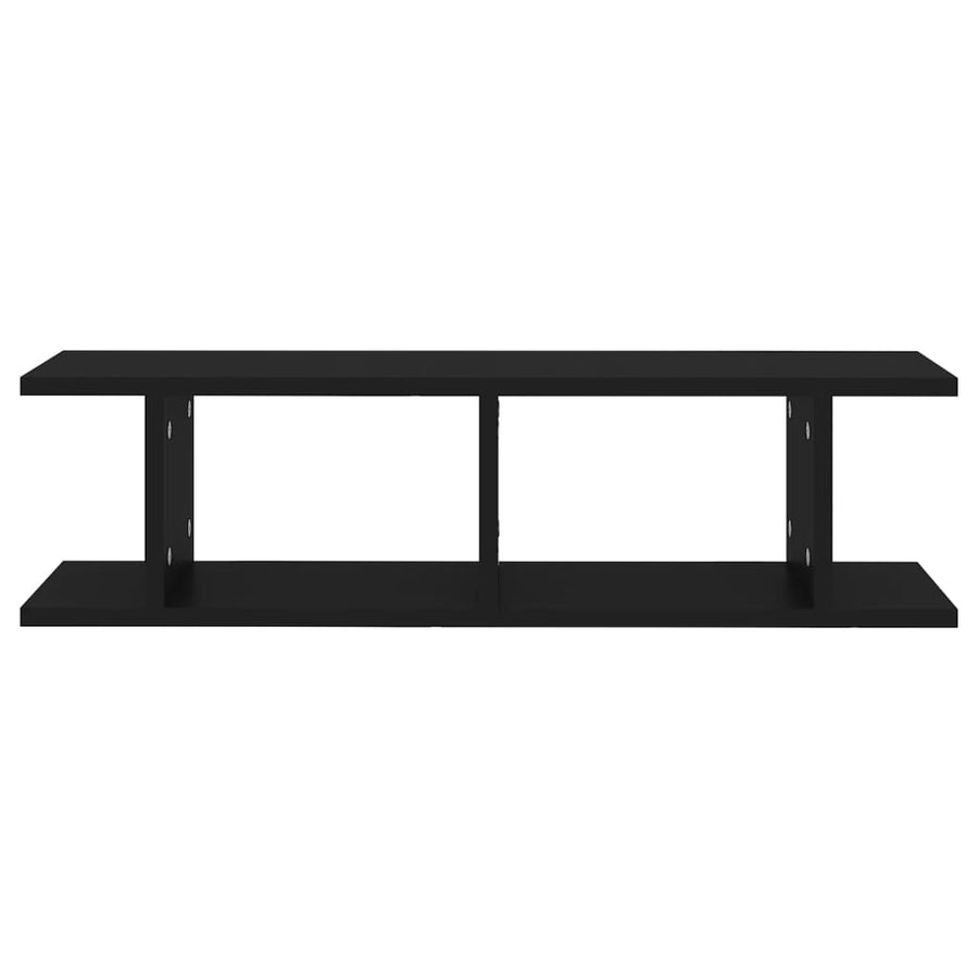 Wall Shelves 2 pcs Black 75x18x20 cm Engineered Wood