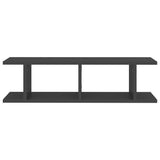 Wall Shelves 2 pcs Grey 75x18x20 cm Engineered Wood