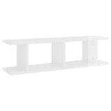 Wall Shelves 2 pcs High Gloss White 75x18x20 cm Engineered Wood - Top-Down View
