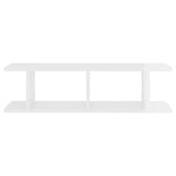 Wall Shelves 2 pcs High Gloss White 75x18x20 cm Engineered Wood - 45-Degree Angle