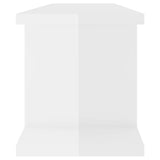 Wall Shelves 2 pcs High Gloss White 75x18x20 cm Engineered Wood