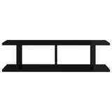 Wall Shelves 2 pcs High Gloss Black 75x18x20 cm Engineered Wood - 45-Degree Angle
