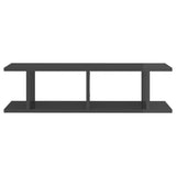 Wall Shelves 2 pcs High Gloss Grey 75x18x20 cm Engineered Wood - 45-Degree Angle