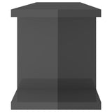 Wall Shelves 2 pcs High Gloss Grey 75x18x20 cm Engineered Wood - Rear View