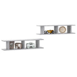 Wall Shelves 2 pcs Concrete Grey 90x18x20 cm Engineered Wood