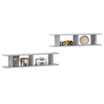 Wall Shelves 2 pcs Concrete Grey 90x18x20 cm Engineered Wood