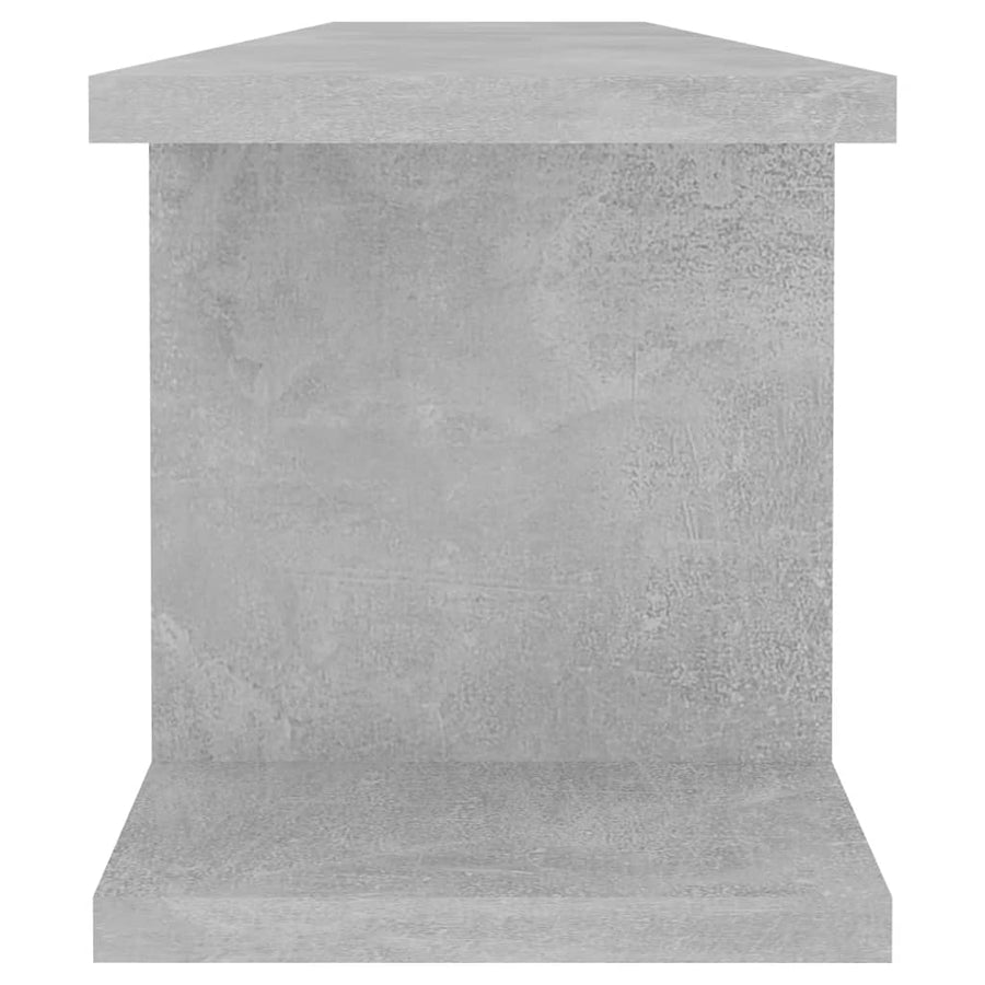 Wall Shelves 2 pcs Concrete Grey 90x18x20 cm Engineered Wood