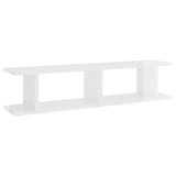 Wall Shelves 2 pcs High Gloss White 90x18x20 cm Engineered Wood - Top-Down View