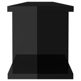 Wall Shelves 2 pcs High Gloss Black 90x18x20 cm Engineered Wood - Rear View