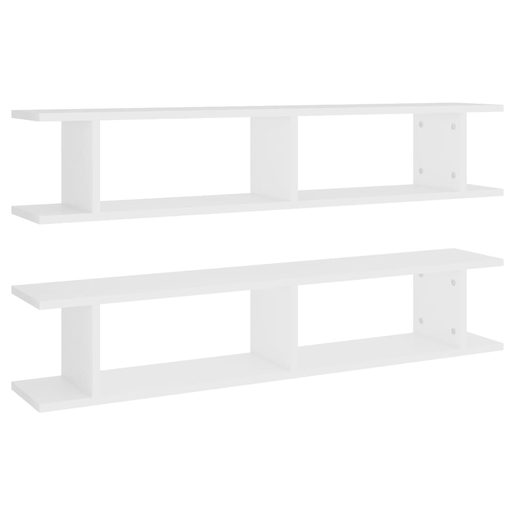 Wall Shelves 2 pcs White 105x18x20 cm Engineered Wood