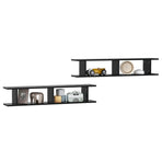 Wall Shelves 2 pcs Black 105x18x20 cm Engineered Wood