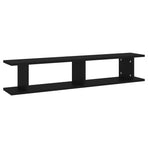 Wall Shelves 2 pcs Black 105x18x20 cm Engineered Wood