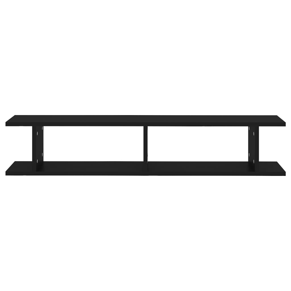 Wall Shelves 2 pcs Black 105x18x20 cm Engineered Wood