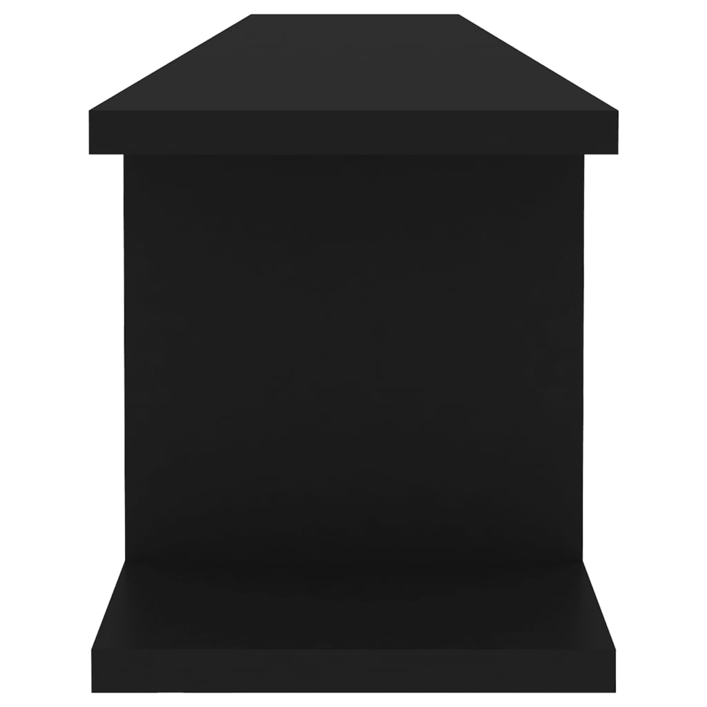 Wall Shelves 2 pcs Black 105x18x20 cm Engineered Wood
