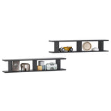 Wall Shelves 2 pcs Grey 105x18x20 cm Engineered Wood