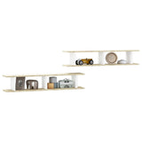 Wall Shelves 2 pcs White and Sonoma Oak 105x18x20 cm Engineered Wood - Side View