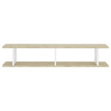 Wall Shelves 2 pcs White and Sonoma Oak 105x18x20 cm Engineered Wood