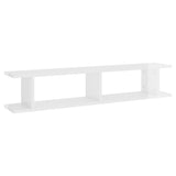 Wall Shelves 2 pcs High Gloss White 105x18x20cm Engineered Wood