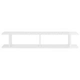 Wall Shelves 2 pcs High Gloss White 105x18x20cm Engineered Wood