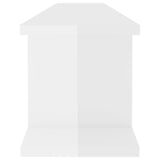Wall Shelves 2 pcs High Gloss White 105x18x20cm Engineered Wood - Rear View