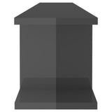 Wall Shelves 2 pcs High Gloss Grey 105x18x20cm Engineered Wood - Rear View