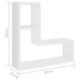 Wall Shelves 2 pcs White 50x15x50 cm Engineered Wood