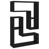 Wall Shelves 2 pcs Black 50x15x50 cm Engineered Wood - Front View