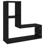 Wall Shelves 2 pcs Black 50x15x50 cm Engineered Wood - Top-Down View