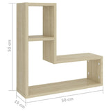 Wall Shelves 2 pcs Sonoma Oak 50x15x50 cm Engineered Wood