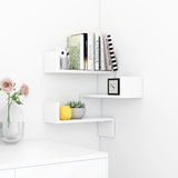 Wall Corner Shelf White 40x40x50 cm Engineered Wood - Side View