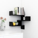 Wall Corner Shelf Black 40x40x50 cm Engineered Wood