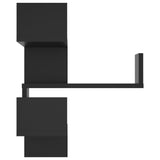 Wall Corner Shelves 2 pcs Black 40x40x50 cm Engineered Wood - Rear View