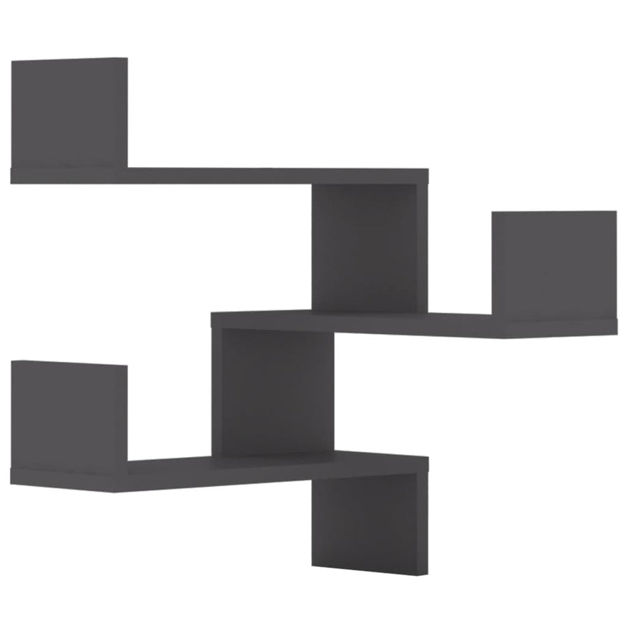 Wall Corner Shelves 2 pcs Grey 40x40x50 cm Engineered Wood