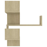 Wall Corner Shelves 2 pcs Sonoma Oak 40x40x50 cm Engineered Wood - Rear View