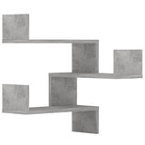 Wall Corner Shelves 2 pcs Concrete Grey 40x40x50 cm Engineered Wood - Front View