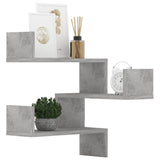 Wall Corner Shelves 2 pcs Concrete Grey 40x40x50 cm Engineered Wood - Top-Down View