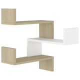 Wall Corner Shelf White and Sonoma Oak 40x40x50 cm Engineered Wood