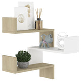 Wall Corner Shelf White and Sonoma Oak 40x40x50 cm Engineered Wood