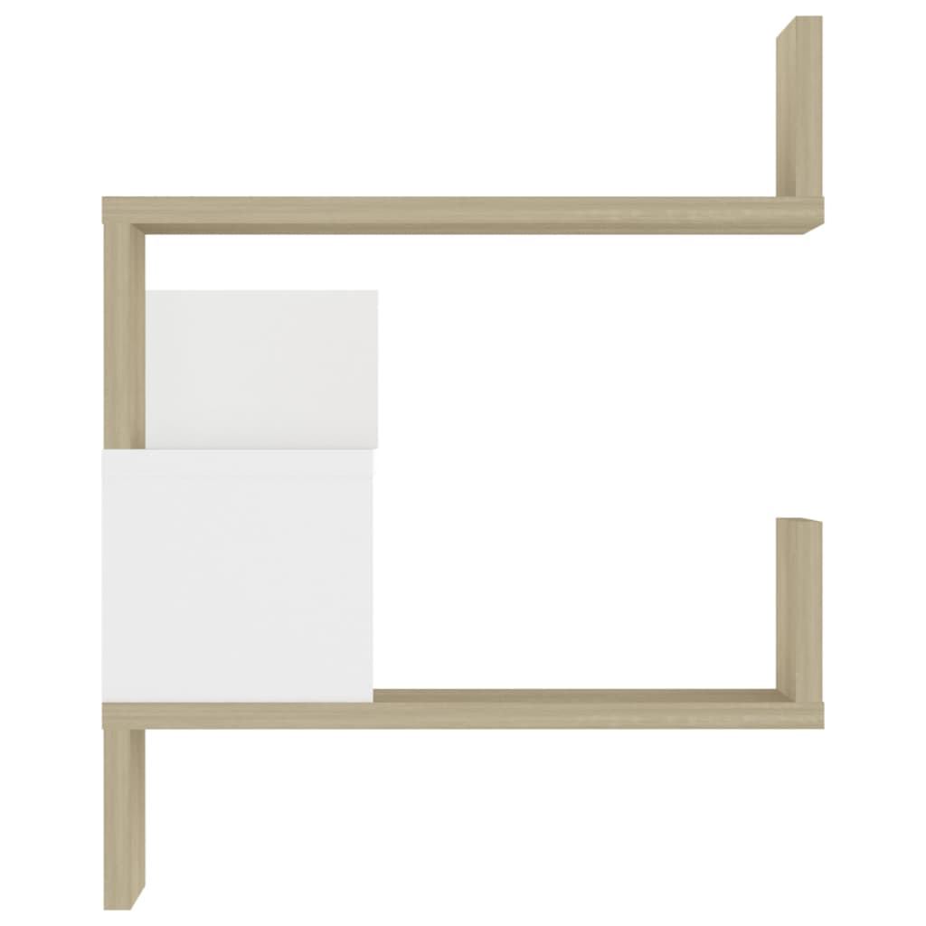 Wall Corner Shelf White and Sonoma Oak 40x40x50 cm Engineered Wood