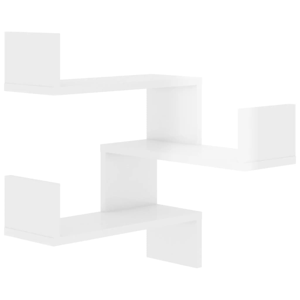 Wall Corner Shelf High Gloss White 40x40x50 cm Engineered Wood