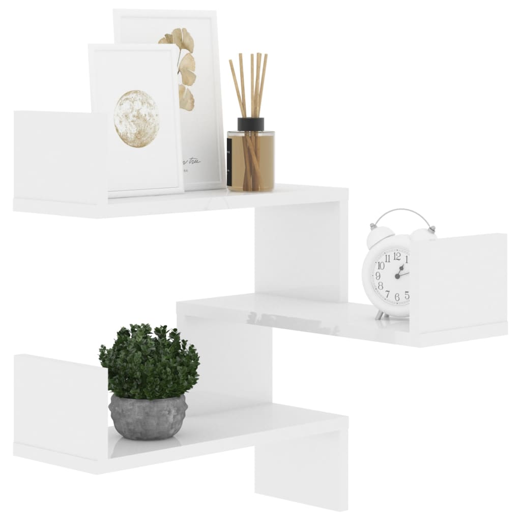 Wall Corner Shelf High Gloss White 40x40x50 cm Engineered Wood