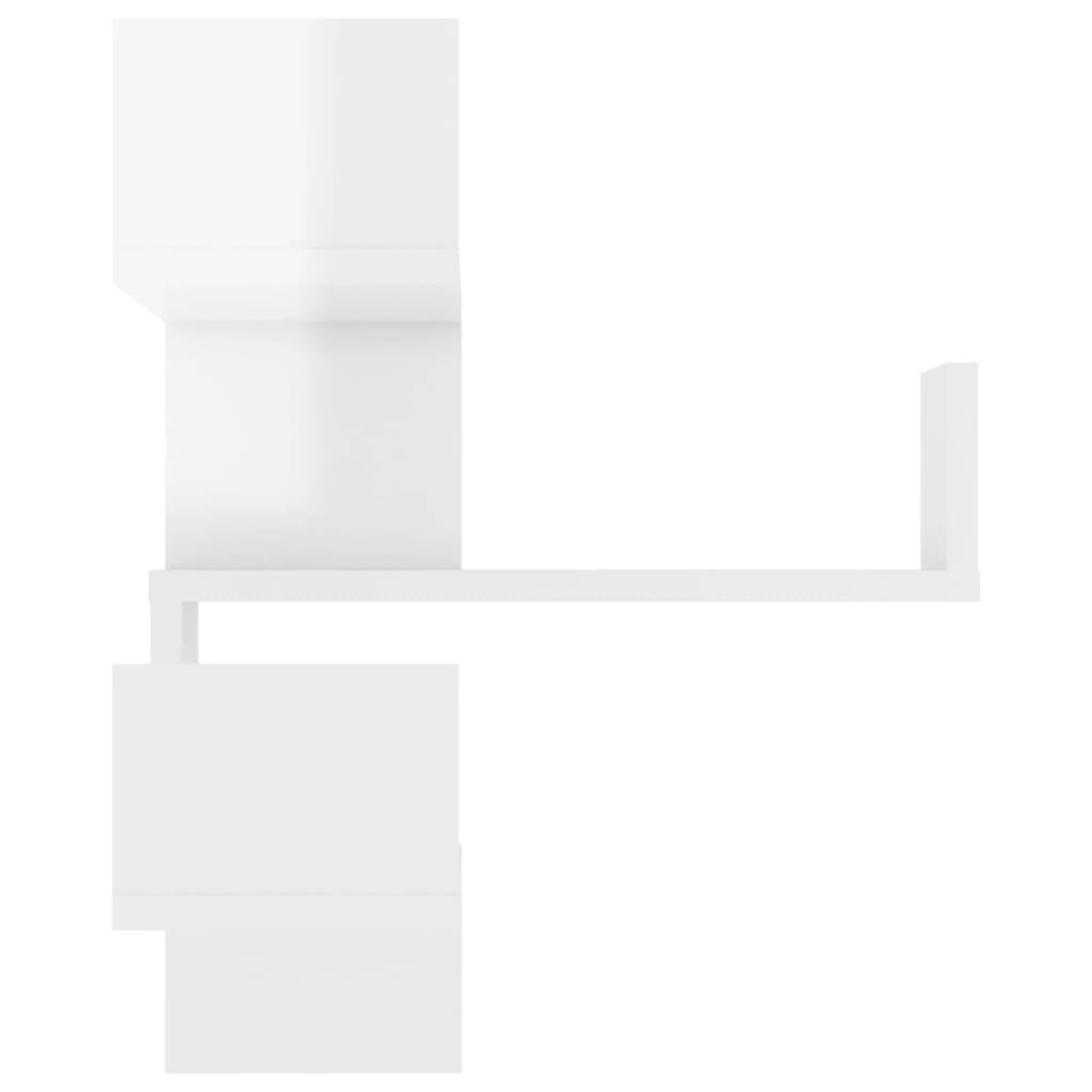 Wall Corner Shelf High Gloss White 40x40x50 cm Engineered Wood