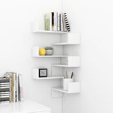 Wall Corner Shelves 2 pcs High Gloss White 40x40x50 cm Engineered Wood - Side View