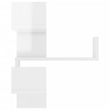 Wall Corner Shelves 2 pcs High Gloss White 40x40x50 cm Engineered Wood