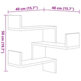 Wall Corner Shelves 2 pcs High Gloss White 40x40x50 cm Engineered Wood - Extra Image