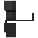 Wall Corner Shelves 2 pcs High Gloss Black 40x40x50 cm Engineered Wood
