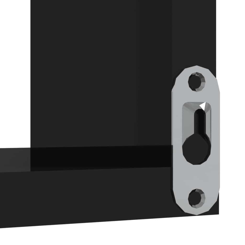 Wall Corner Shelves 2 pcs High Gloss Black 40x40x50 cm Engineered Wood