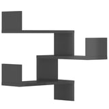 Wall Corner Shelves 2 pcs High Gloss Grey 40x40x50 cm Engineered Wood