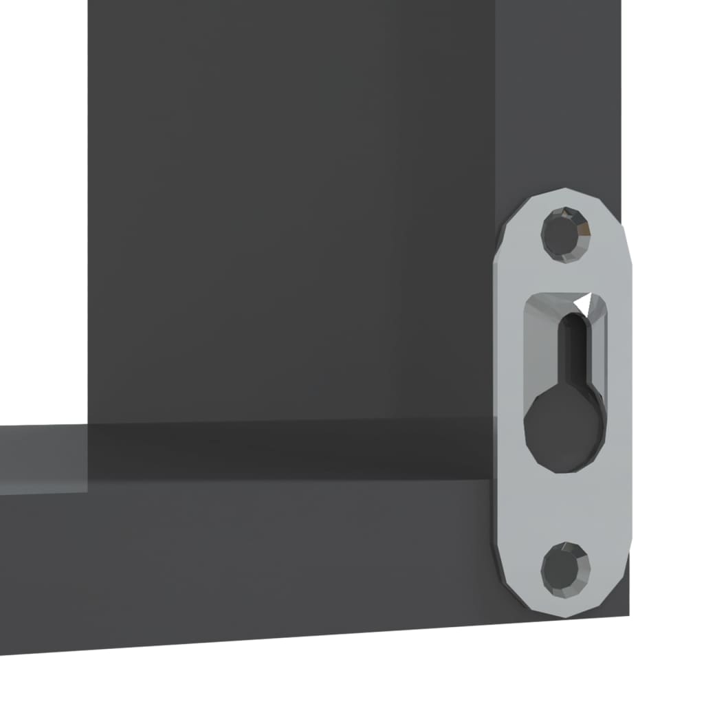 Wall Corner Shelves 2 pcs High Gloss Grey 40x40x50 cm Engineered Wood